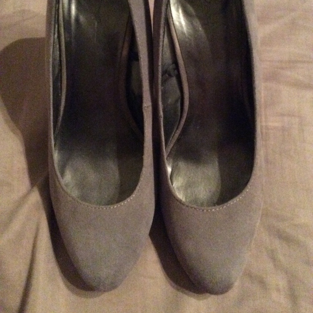 Gray faux  suede size 9 heels